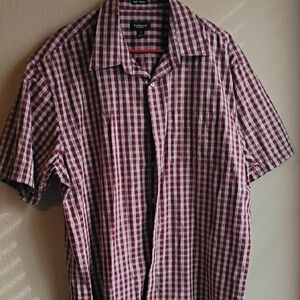Van Heusen Burgundy Checkered Men's Shirt